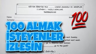10.Sınıf İngilizce 2.Dönem 1.Yazılı