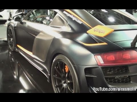  video of a crazy matte black and orange Audi R8 V10 tuned out by PPI 