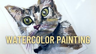 HOW TO PAINT YOUR CAT: Watercolor Portrait Tutorial - Easy Process