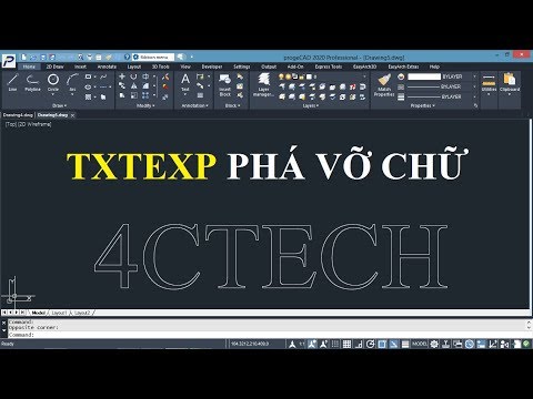 Sử dụng lệnh TXTEXP để phá vỡ chữ trong CAD | TXTEXP command to break text in progeCAD