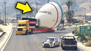 Polisi Indonesia Mengawal Truk Pengangkut Pesawat - Grand Theft Auto V