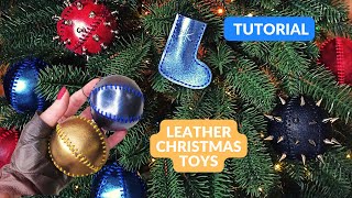 Diy Leather Christmas Tree Toy, Leather Ball Pattern, Christmas Socks.