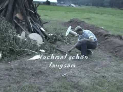 Idiot lights a bonfire