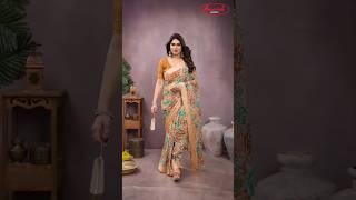 Anand Sarees Orange Floral Printed Saree