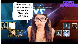 Pubg With Mia Khalifa Bot Prank Highest Kill Gameplay
