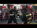 Wilder vs Stiverne II Deontay Wilder Doing Pad Work With Cuz Hill @Gleason's Gym Ahead of Stiverne