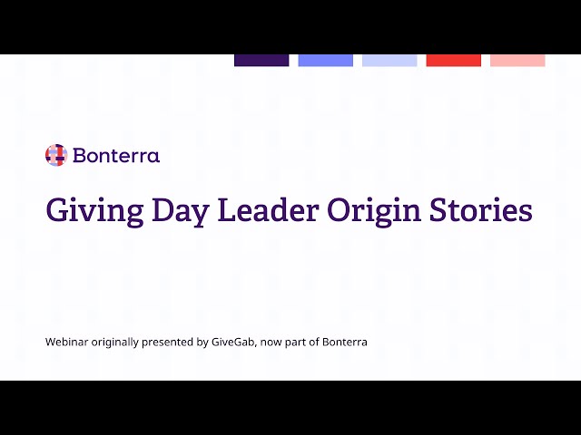 Watch Giving Day Leader Origin Stories on YouTube.