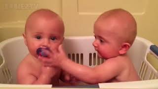 Cute TWIN Babies Share Pacifier Funny Baby