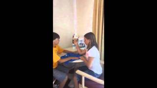 Sister Beats Older Brother In Arm Wrestling