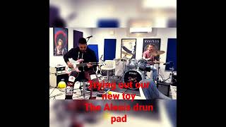 Trying out our new toy (Alesis drum pad). Jamming at rehearsal 😋