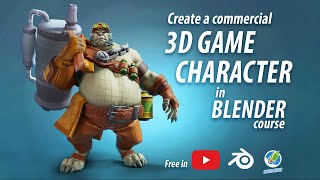 Create A Commercial 3D Game Character In Blender Full Course Promo
