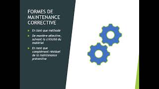 La Maintenance Corrective