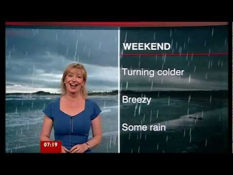 Carol Kirkwood Has a Fit of Giggles BBC Weather