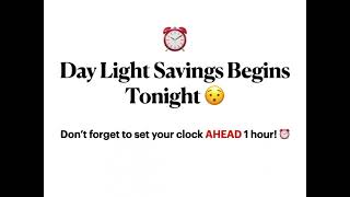 Daylight Savings Time Begins