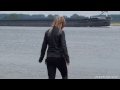 Femke in wet leather jacket and pvc or lack pants