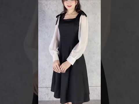 Váy đen Xoè tay voan bồng