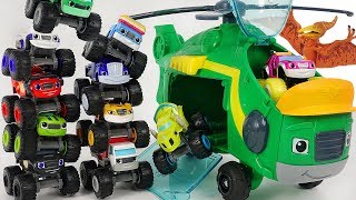 Blaze and the Monster Machines Monster Copter Swoops! Defeat PJ Masks Romeo, dinosaur! #DuDuPopTOY