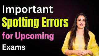 Important Spotting Errors For Upcoming Exams English Grammar English With Rani Maam