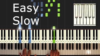Coldplay Clocks easy piano tutorial lesson SLOW time how to play 