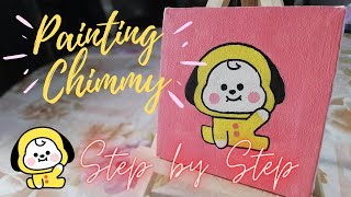 Painting Chimmy Bt21 On Mini Canvas