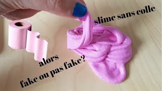 crash test SLIME sans colle avec du PAPIER TOILETTE
