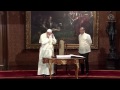Pope Francis signs the guest book at Malacañang
