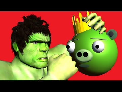 HULK vs. Angry Birds Bad Piggies ♫ 3D animated  game mashup ☺ FunVideoTV - Style ;-))