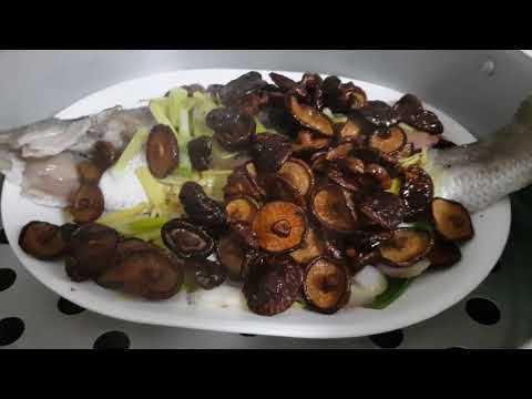 Cá Chẻm hấp nấm đông cô.