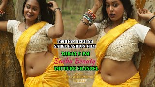 Bangali Saree Lover Latest Deblina Yellow Saree Fashion Style 2024 Amazing Saree Looks