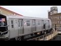 Brooklyn-bound R160A-1 (M) train entering Myrtle Avenue-Wyckoff Avenue (BMT Myrtle Avenue Line)