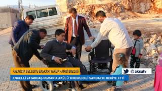 Pazarcık Belediye Başkanı Bozdağ Engelli Vatandaş Osmanın Yüzünü Güldürmeye Devam Ediyor