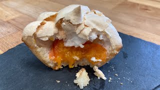 Aprikose unter Baiser-Haube - kein Mehl, glutenfrei, knusprig und süß genug