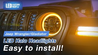 How To Install Led Halo Headlights On Jeep Wrangler Or Gladiator? Led Factory Mart