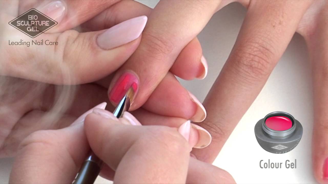 Bio Sculpture Colour Gel Overlay on SHORT Nails - YouTube