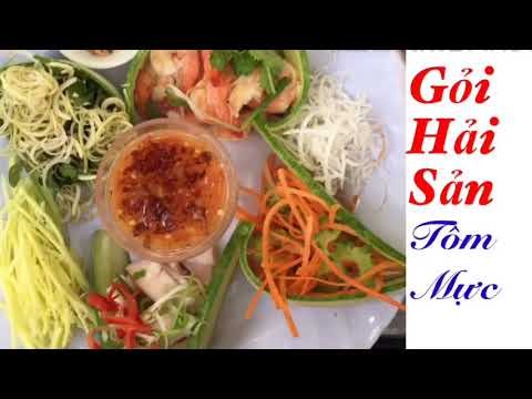 Gỏi hải sản tôm mực đơn giản, siêu nhanh, siêu ngon|Am thuc thuong ngay|delicious squid shrimp salad