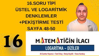 Matematiğin İlacı Logaritma-Diziler Faülü 16.Soru Tipi Üstel Ve Logaritmik Denklemler