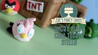 Angry Birds Stella Pink Angry Bird Fondant Cake Topper Tutorial