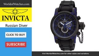 INVICTA Russian Diver Chronograph Black Polyurethane & Black Stainless Steel 0518