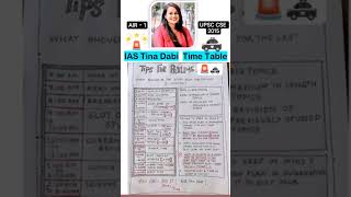Ias Time Tableias Tina Dabi Time Table