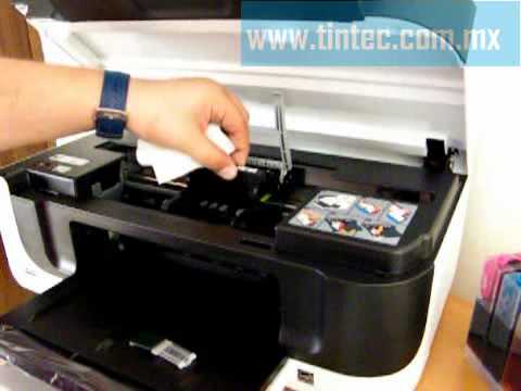 video mostramos como instalar el sistema de tinta en la impresora HP