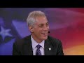 Mayor Rahm Emanuel Stops By the NewsHour Skybox