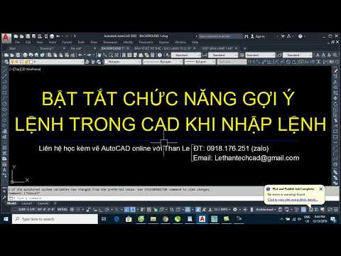 BẬT TẮT CHỨC NĂNG GỢI Ý LỆNH TRONG CAD KHI NHẬP LỆNH