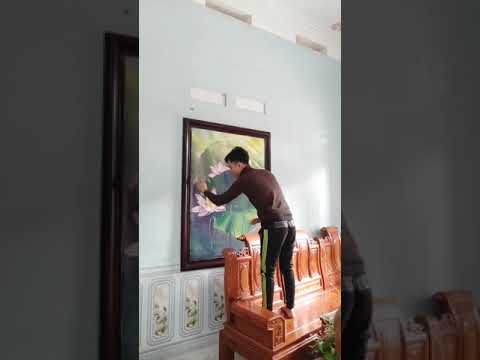 Vẽ tranh treo tường hoa sen tại Ba Đình, Hà Nội – Wall painting T–Art Ha Noi Zalo 0799110022