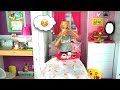 Barbie Sick Day Morning Routine in Dream House - Fun Toys for...