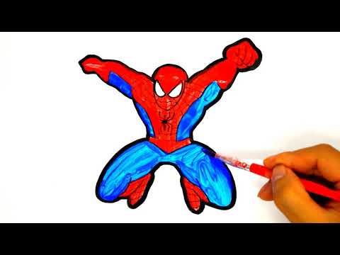 Vẽ Siêu Nhân Người Nhện - Dạy Vẽ và Tô Màu Dành Cho Trẻ - How To Draw Spiderman For Kids