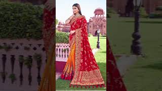 And Orange Color Silk Embroiderd Saree