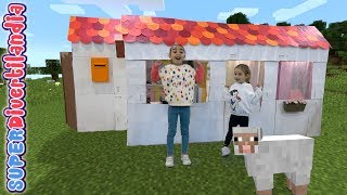 CASA de CARTÓN en MINECRAFT!! SUPERDivertilandia