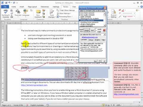 word annotations ink microsoft