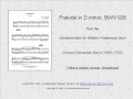 Bach : Prelude in D minor, BWV 926