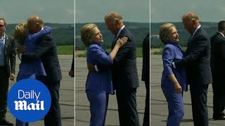 Let Her Go, Joe Bidens Awkwardly Long Hug With Hillary - Daily Mail